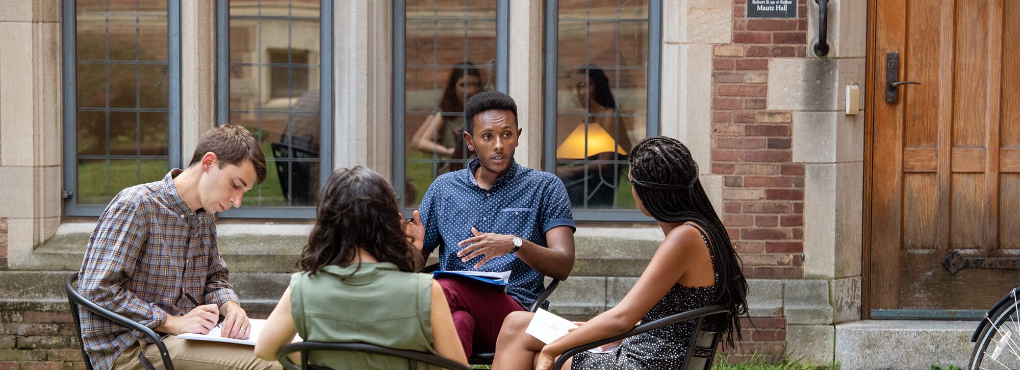 students talking